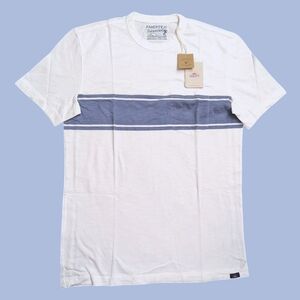 Faherty Men’s Sunwashed 100% Cotton Pocket T Shirt Size XS Surf Stripe Tee NEW